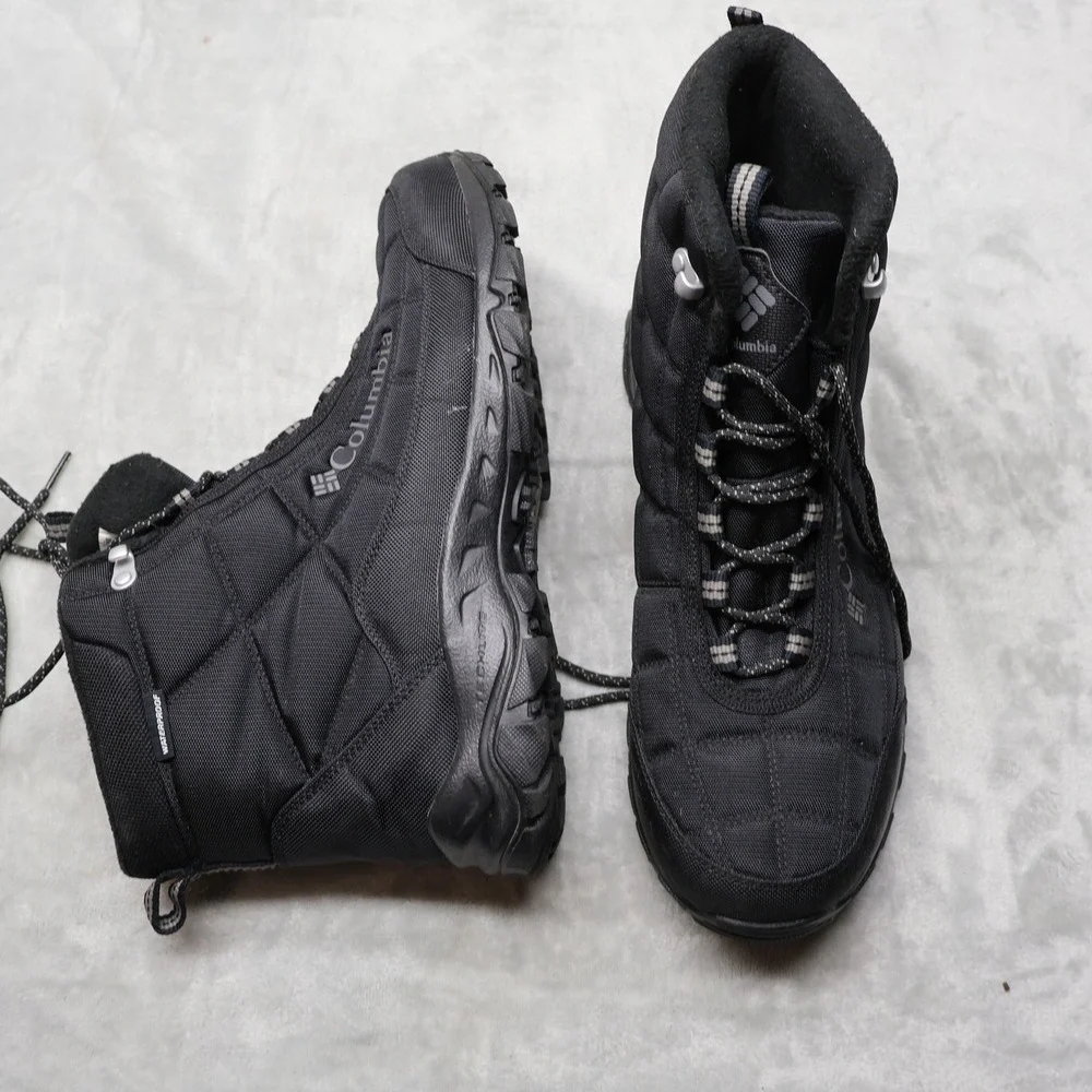 Columbia Hiking Boots Mens 11.5 Black Quilted Textile Techlite Rugged Outdoor